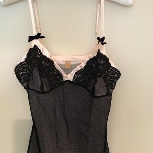 Banana Republic black & pink lingerie camisole M